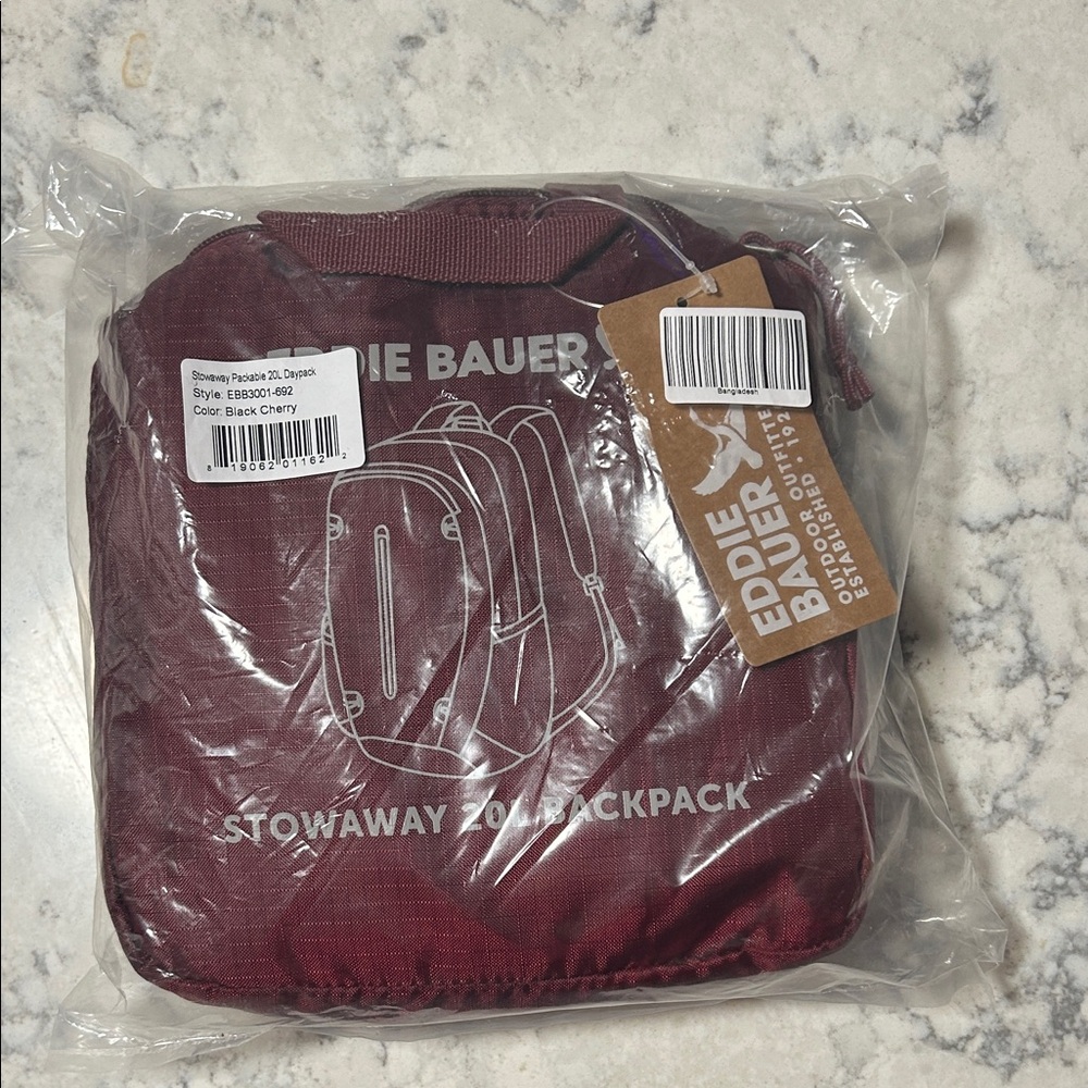 Eddie Bauer Stowaway Backpack - Black Cherry 20 L